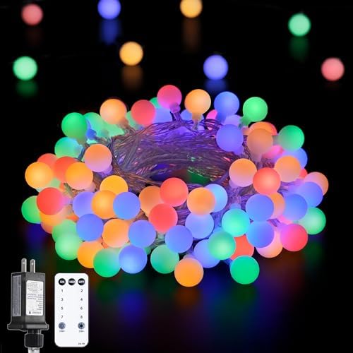 Multicolor 100 LED Globe Christmas Lights Indoor Plug in