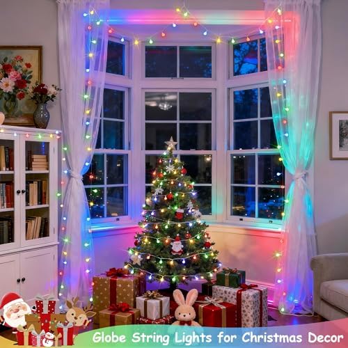 Multicolor 100 LED Globe Christmas Lights Indoor Plug in, alternate view 2