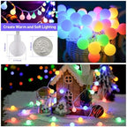 Multicolor 100 LED Globe Christmas Lights Indoor Plug in, alternate view 3