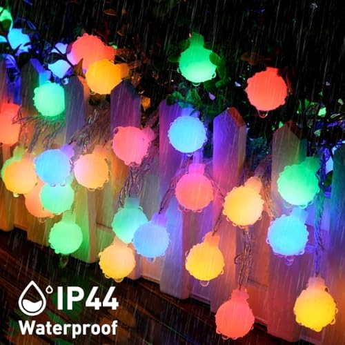 Multicolor 100 LED Globe Christmas Lights Indoor Plug in, alternate view 5