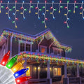 Multicolor Icicle Lights Outdoor, 23FT 200 Count Christmas Lights