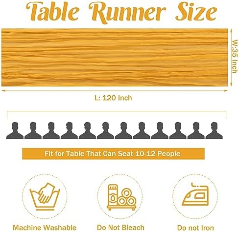 Mustard 10FT Cheesecloth Table Runner Boho Gauze Fabric Table Runner Rustic Sheer Runner for Wedding Bridal Baby, alternate