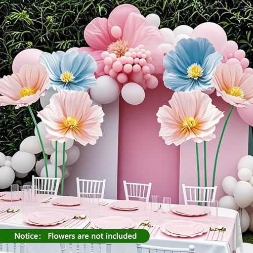 Mverse Giant Flower Stand Base and Stem, Weighted Iron Base, Flexible Pole, 3 Bendable Aluminum Pipes and Pins, alternate