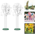 Mverse Heavy-Duty Metal Stand Base for Giant Flowers, 16.5" Powder-Coated Iron Base with 3 Bendable Aluminum
