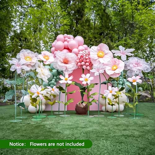 Mverse Heavy-Duty Metal Stand Base for Giant Flowers, 16.5" Powder-Coated Iron Base with 3 Bendable Aluminum, alternate view