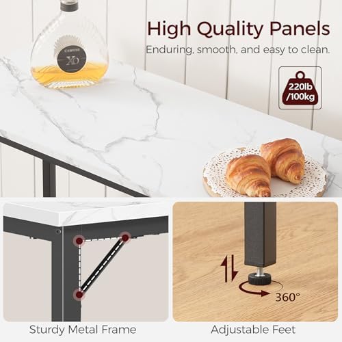 Narrow Bar Table, 63-Inch Pub Table for Dining Room, Counter Bar Tables with Sturdy Metal Frame, Connectable Bar, alternate