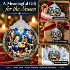 Nativity Christian Ornament, 3 Inch Religious Stained Glass Christmas Decor, alternate view 6