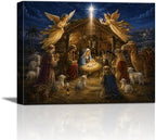 Nativity Scene Christmas Canvas Wall Art, Jesus Christ Canvas Prints