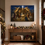Nativity Scene Christmas Canvas Wall Art, Jesus Christ Canvas Prints, alternate view 4