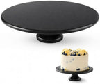 Natural Marble Cake Stand, 12" Round Cupcake Stand, Stone Dessert Display Pedestal for Kitchen Counter, Serving