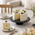 Natural Marble Cake Stand, 12" Round Cupcake Stand, Stone Dessert Display Pedestal for Kitchen Counter, Serving, alternate