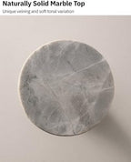 Natural Marble & Walnut Pedestal Tray, Round Riser, 5.9 in in White, alternate view 5