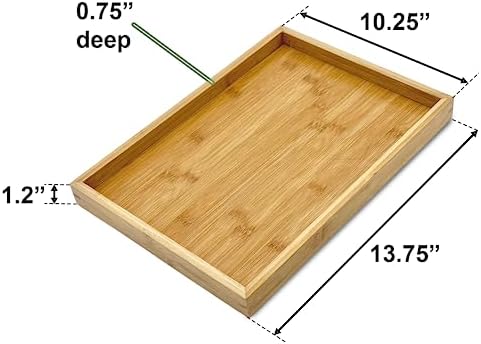 Natural Serving Tray Platter 13.75 x 10.25 Rectangular, alternate view 3