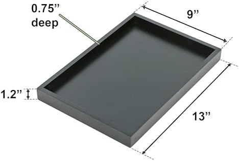 Natural Serving Tray Platter 13 x 9 Rectangular, Black in Black, alternate view 3