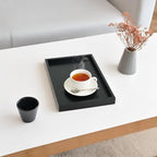 Natural Serving Tray Platter 13 x 9 Rectangular, Black in Black, alternate view 4