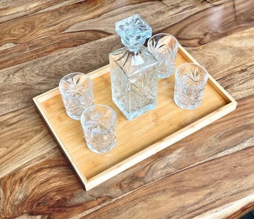Natural Serving Tray Platter 17.75 x 11.8 Rectangular, alternate view 2