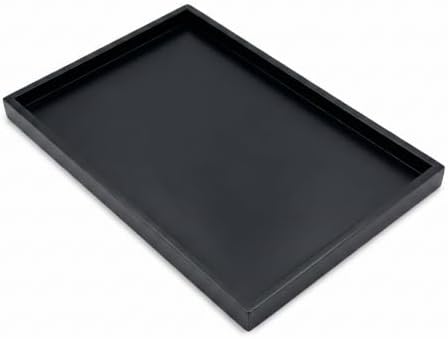 Natural Serving Tray Platter 17.75 x 11.8 Rectangular, Black in Black