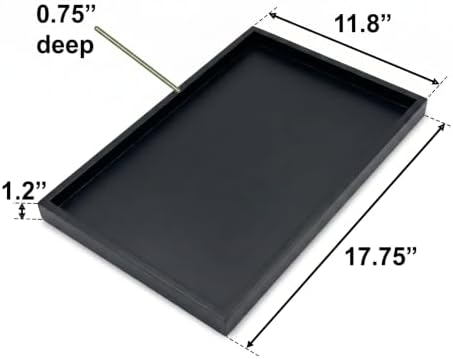Natural Serving Tray Platter 17.75 x 11.8 Rectangular, Black in Black, alternate view 3