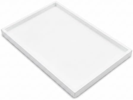 Natural Serving Tray Platter 17.75 x 11.8 Rectangular, White in White