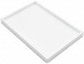 Natural Serving Tray Platter 17.75 x 11.8 Rectangular, White in White