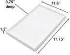 Natural Serving Tray Platter 17.75 x 11.8 Rectangular, White in White, alternate view 3