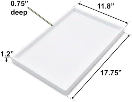 Natural Serving Tray Platter 17.75 x 11.8 Rectangular, White in White, alternate view 3