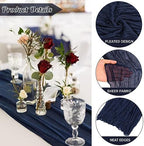 Navy Blue 10FT Cheesecloth Table Runner Boho Gauze Fabric Table Runner Rustic Sheer Runner for Wedding Bridal, alternate view