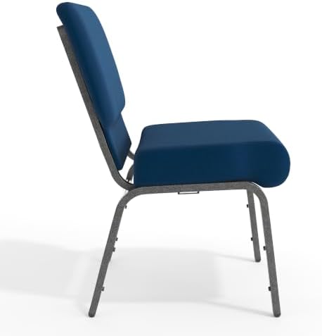 Navy Blue 21" W Stacking Church Chair, 4-Pack, alternate view 6