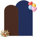 Navy Blue and Brown Arch Backdrop Cover 7.2 and 6FT Party Wedding Arch Covers Stretchy Backdrop Baby Shower