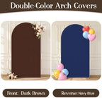 Navy Blue and Brown Arch Backdrop Cover 7.2 and 6FT Party Wedding Arch Covers Stretchy Backdrop Baby Shower, alternate view 2