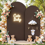 Navy Blue and Brown Arch Backdrop Cover 7.2 and 6FT Party Wedding Arch Covers Stretchy Backdrop Baby Shower, alternate view 4