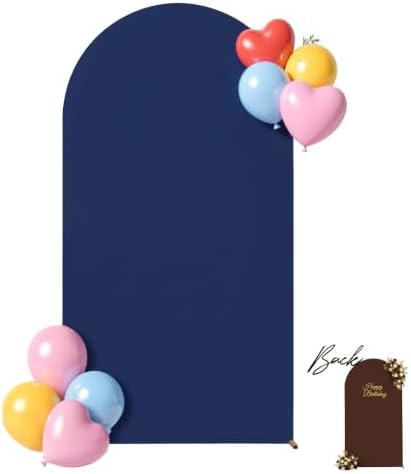 Navy Blue and Brown Arch Backdrop Cover 7.2 and 6FT Party Wedding Arch Covers Stretchy Backdrop Baby Shower, alternate view 5