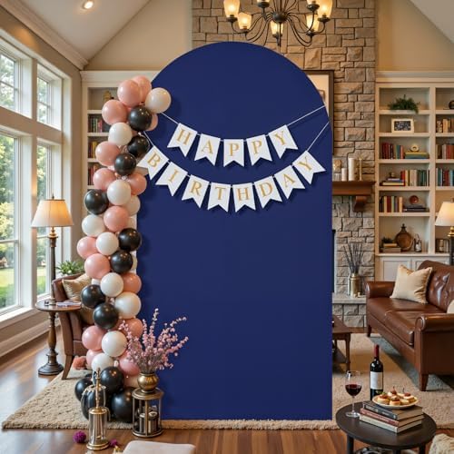 Navy Blue Arch Backdrop Cover 7.2FT Party Wedding Arch Covers Stretchy Backdrop Baby Shower Bridal Shower, alternate view 2