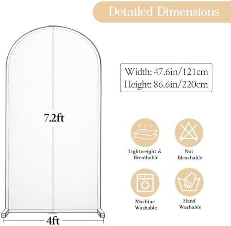 Navy Blue Arch Backdrop Cover 7.2FT Party Wedding Arch Covers Stretchy Backdrop Baby Shower Bridal Shower, alternate view 5