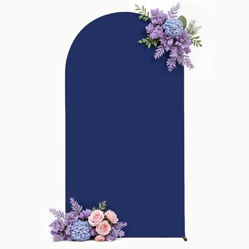 Navy Blue Arch Backdrop Cover for Wedding, 6FT Navy Blue Arch Cover Stretchy Backdrops, Double-Sided Arch Stand