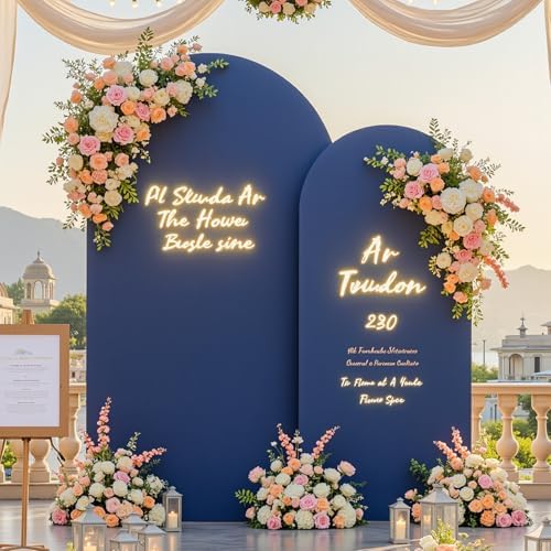 Navy Blue Arch Backdrop Cover for Wedding, 6FT Navy Blue Arch Cover Stretchy Backdrops, Double-Sided Arch Stand, alternate