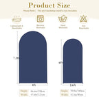 Navy Blue Arch Cover 2 Set-7.2FT, 6FT Arch Backdrop Cover Spandex Fitted Wedding Arch Stand Covers for Bridal, alternate view