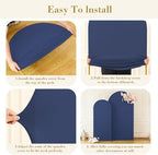 Navy Blue Arch Cover 2 Set-7.2FT, 6FT Arch Backdrop Cover Spandex Fitted Wedding Arch Stand Covers for Bridal, alternate view