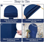 Navy Blue Arch Cover 6.6FT Spandex Fitted Wedding Arch Stand Covers Round Top Chiara Arch Covers Stretchy, alternate view 5