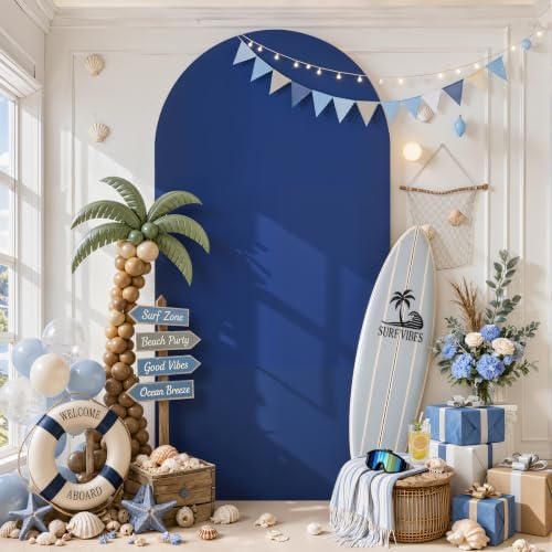 Navy Blue Arch Cover 6FT Spandex Fitted Wedding Arch Stand Covers Round Top Chiara Arch Covers Stretchy Backdrop