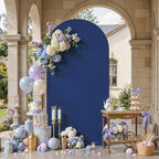 Navy Blue Arch Cover 6FT Spandex Fitted Wedding Arch Stand Covers Round Top Chiara Arch Covers Stretchy Backdrop, alternate