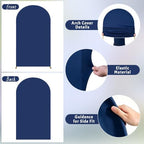 Navy Blue Arch Cover 6FT Spandex Fitted Wedding Arch Stand Covers Round Top Chiara Arch Covers Stretchy Backdrop, alternate