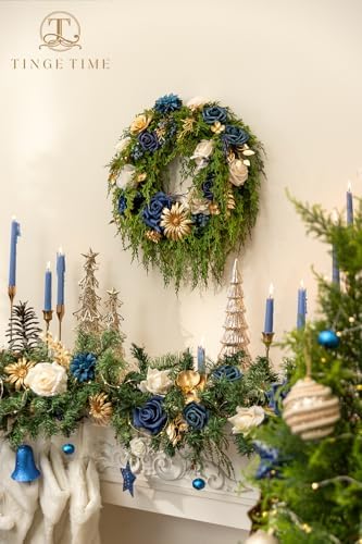Navy Blue Artificial Flowers Combo, Rose Dahlia Wedding Decor in Navy Blue, alternate view 6