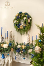Navy Blue Artificial Flowers Combo, Rose Dahlia Wedding Decor in Navy Blue, alternate view 6