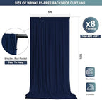 Navy Blue Backdrop Curtain - 40x10FT Back Drop Curtains for Parties Wrinkle-Free Soft Polyester Photo Backdrop, alternate