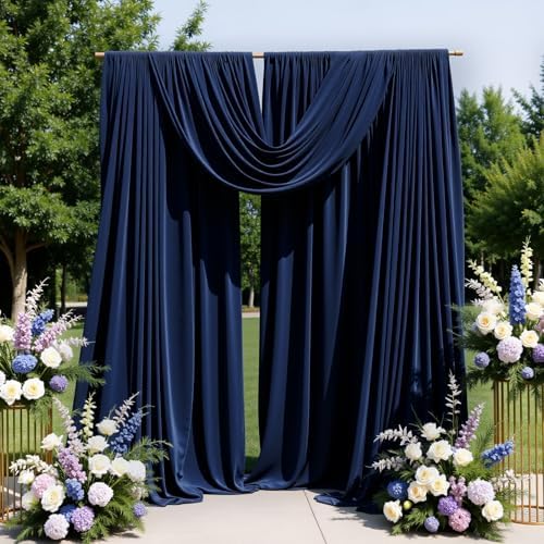 Navy Blue Backdrop Curtain - 40x10FT Back Drop Curtains for Parties Wrinkle-Free Soft Polyester Photo Backdrop, alternate