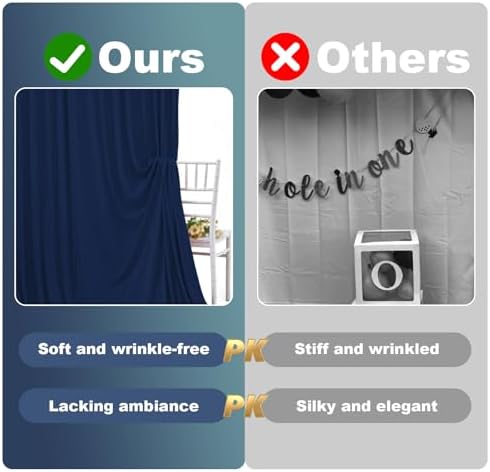 Navy Blue Backdrop Curtain - 40x10FT Back Drop Curtains for Parties Wrinkle-Free Soft Polyester Photo Backdrop, alternate