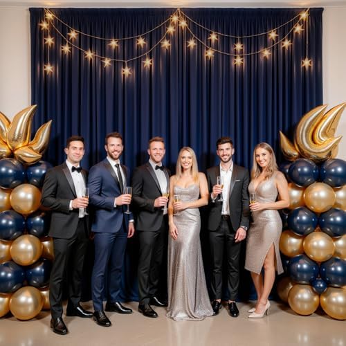Navy Blue Backdrop Curtain - 40x10FT Back Drop Curtains for Parties Wrinkle-Free Soft Polyester Photo Backdrop, alternate