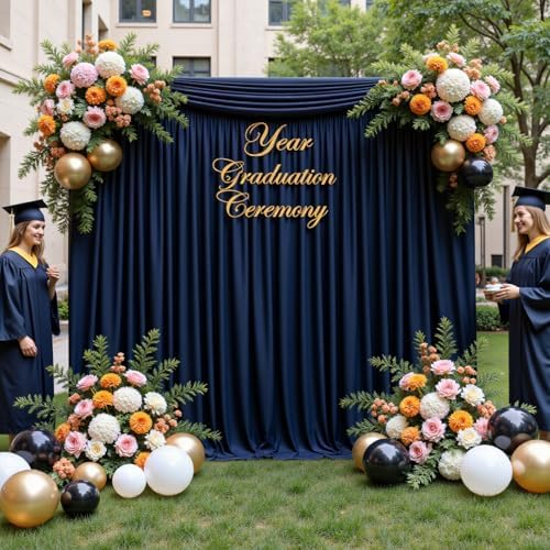 Navy Blue Backdrop Curtain - 40x10FT Back Drop Curtains for Parties Wrinkle-Free Soft Polyester Photo Backdrop, alternate