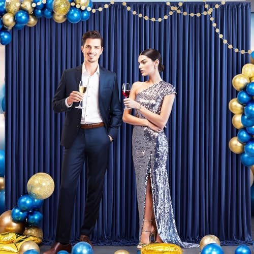 Navy Blue Backdrop Curtain for Parties Wrinkle Free Photo Curtains Backdrop Drapes Fabric Decoration for Wedding